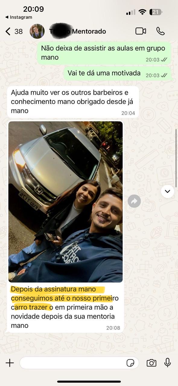 Mentorado comprando o primeiro carro após a assinatura